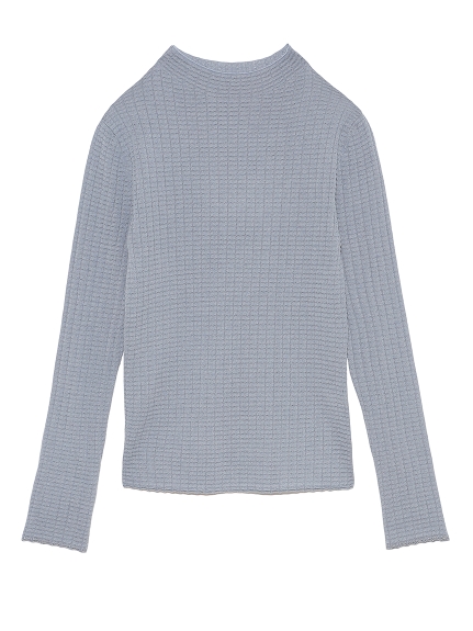 変形リブニットトップス