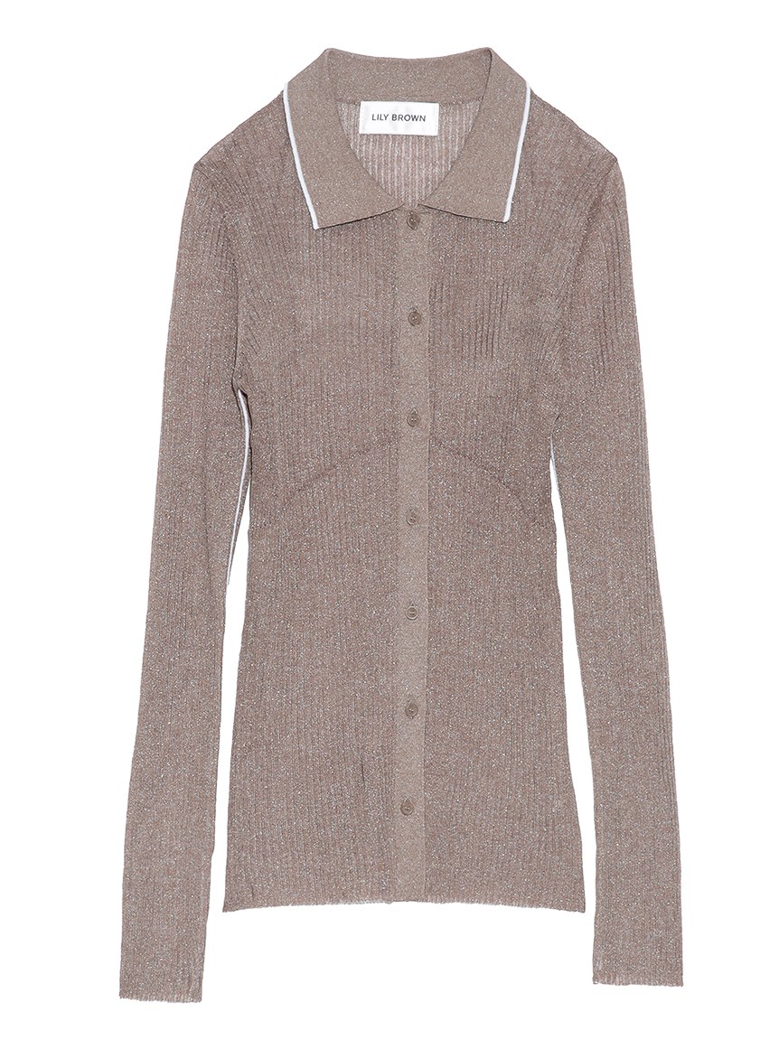 デザインリブシャツカラーシアーニット ニット トップス Lily Brown リリーブラウン の通販サイト 公式