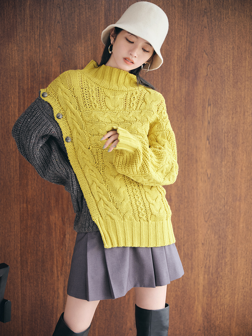 ETRO エトロ CUBEロゴ ハイネックセーター 22~23AW モヘア ニットセーター 40サイズ イエロー レディースk02i 中古 セール】 【La maglia due】ローゲージニットプルオーバー （ニット・セーター）｜EPOCA / エポカ ファッション通販  タカシマヤファッションスクエア