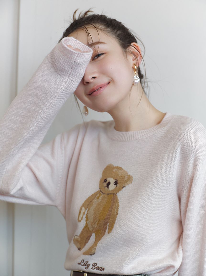 【送料込み】LILYBROWN Lily Bearニットプルオーバー　ピンク