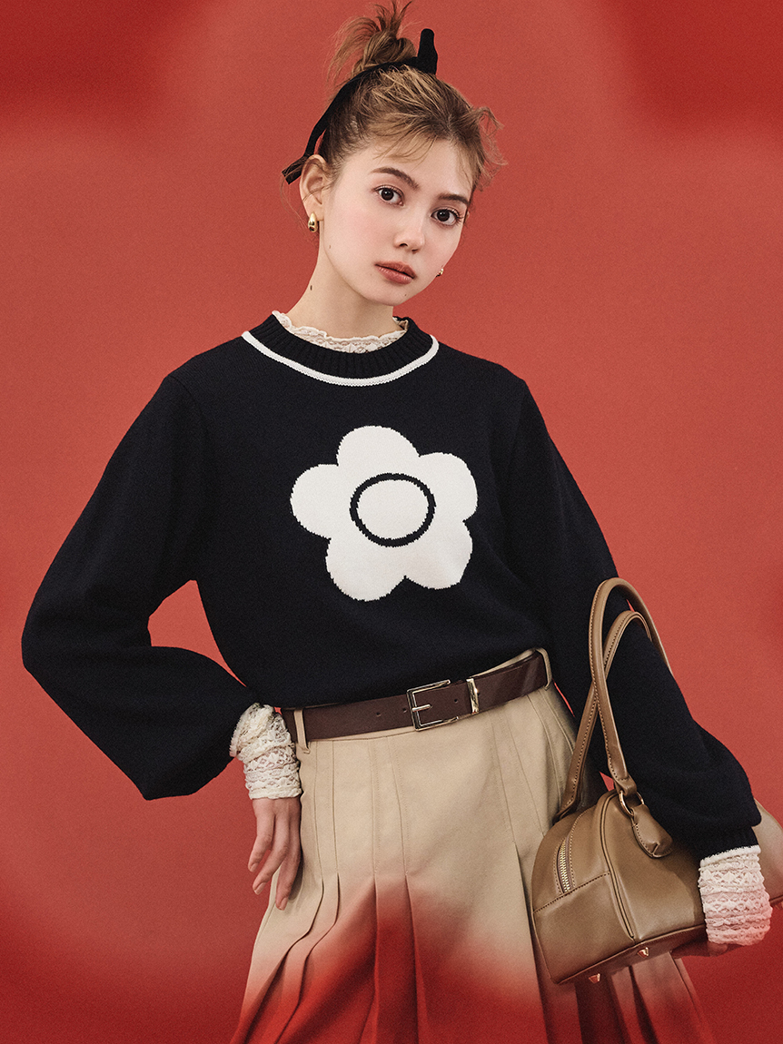 LILY BROWN×MARY QUANT】ジャガードニット(ニット)｜トップス｜LILY ...