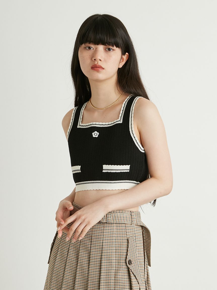 LILY BROWN×MARY QUANT】クロップドニットビスチェ