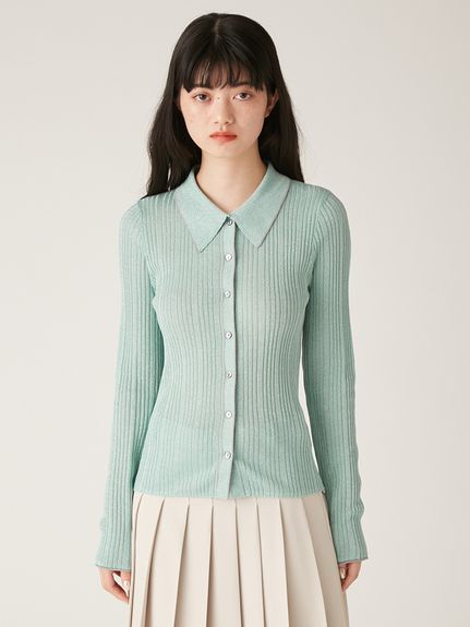 リリーブラウン　ポロニット LILY BROWN×MARY QUANT】シアーポロニットトップス(ニット