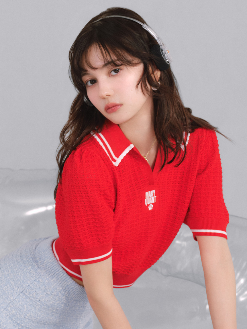 LILY BROWN×MARY QUANT】シアーポロニットトップス(ニット