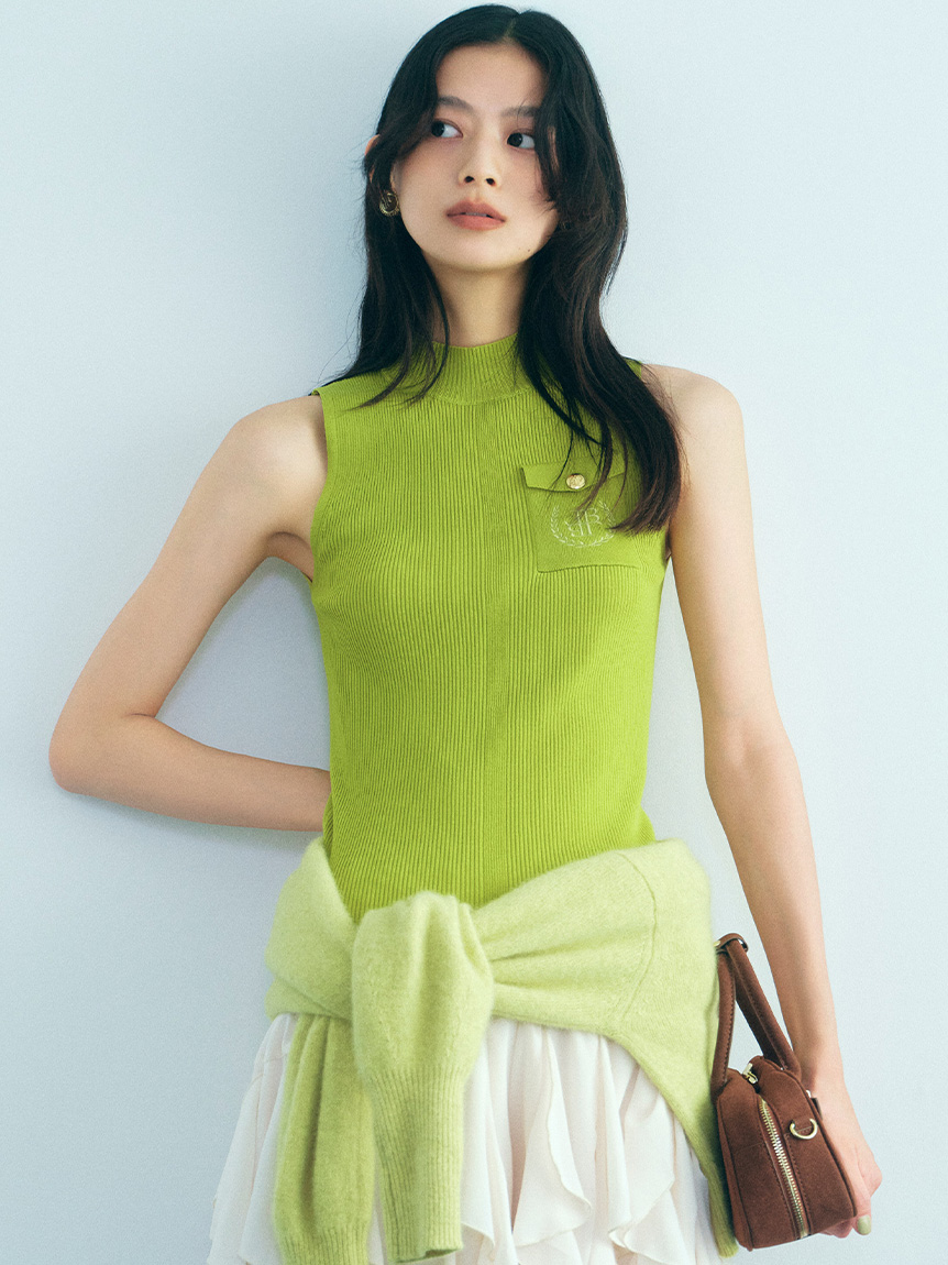 ポケットディテールリブニットトップス(ニット)｜トップス｜LILY BROWN