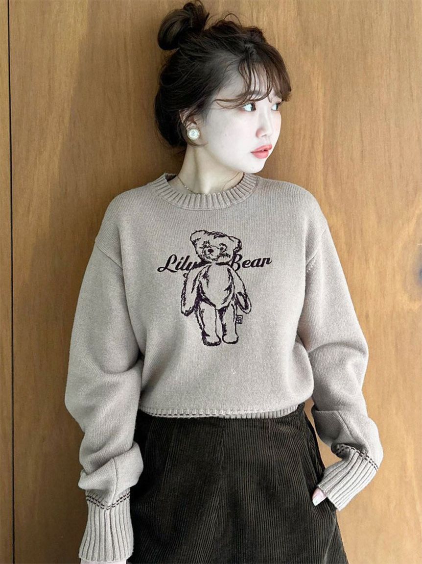 Lily Bearエンブロイダリーニットトップス(ニット)｜トップス