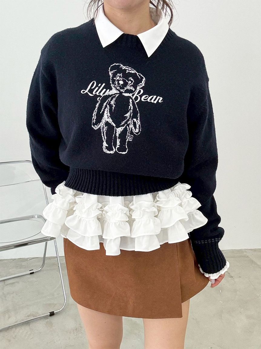 Lily Bearエンブロイダリーニットトップス(ニット)｜トップス