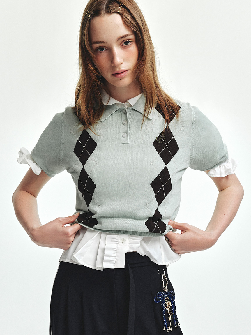 【美品】LILY BROWN ケーブルニットポロシャツ F ホワイト ニット 通常商品のアイテム｜LILY BROWN（リリーブラウン）の
