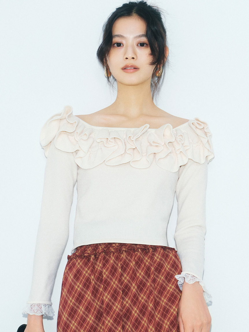 モールフリルニットトップス(ニット)｜トップス｜LILY BROWN（リリー