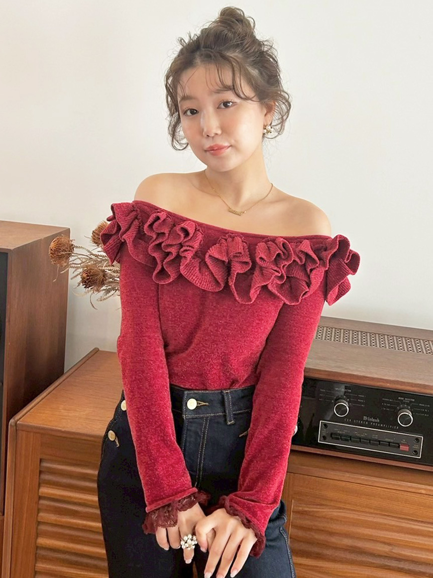 モールフリルニットトップス(ニット)｜トップス｜LILY BROWN（リリー