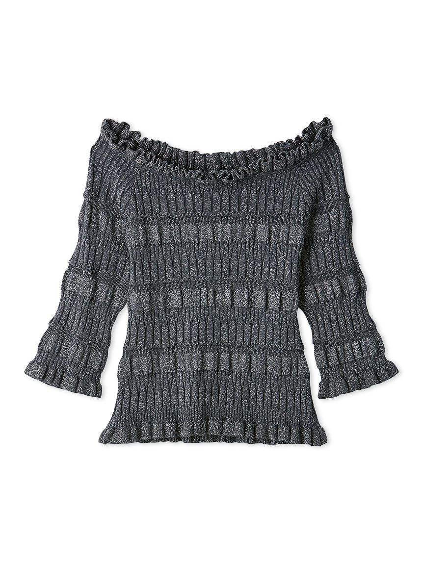 ラメリブオフショルニットトップス(ニット)｜トップス｜LILY BROWN