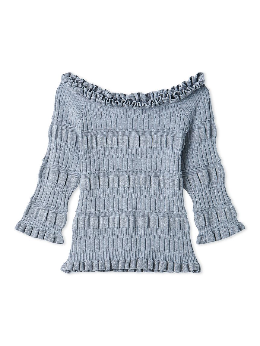 ラメリブオフショルニットトップス(ニット)｜トップス｜LILY BROWN