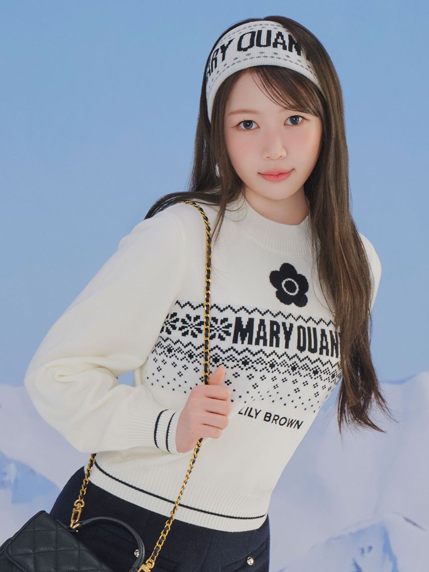 LILY BROWN×MARY QUANT】ジャガードロゴニットトップス(Hearts2Hearts