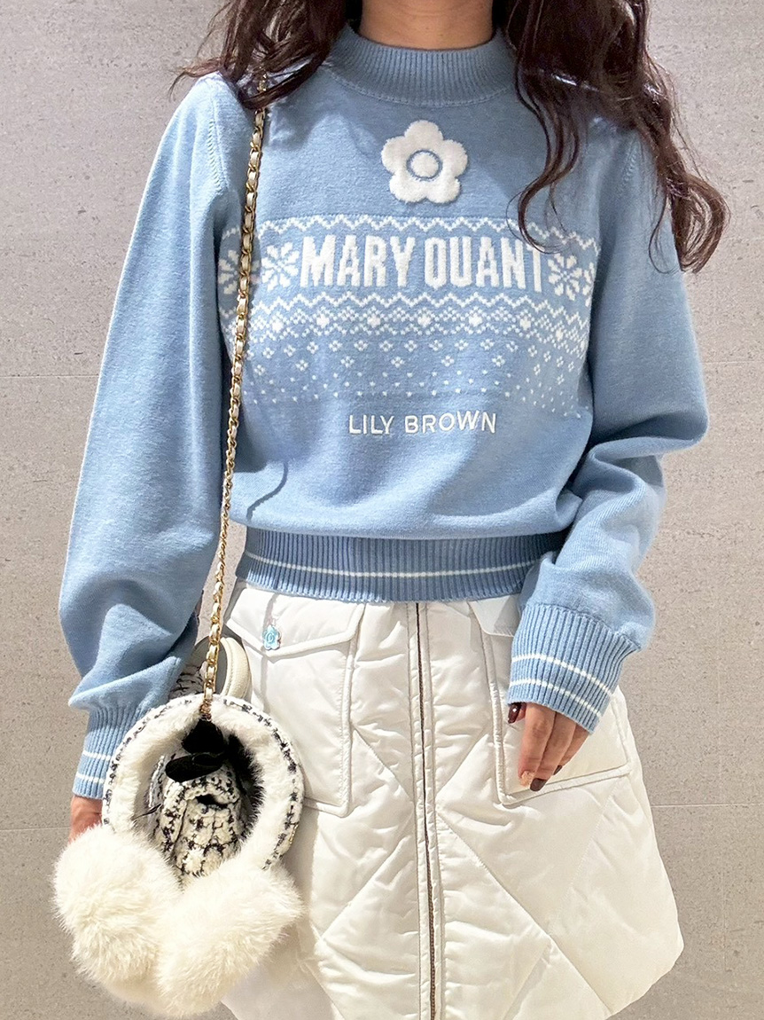 LILY BROWN×MARY QUANT】ジャガードロゴニットトップス(Hearts2Hearts