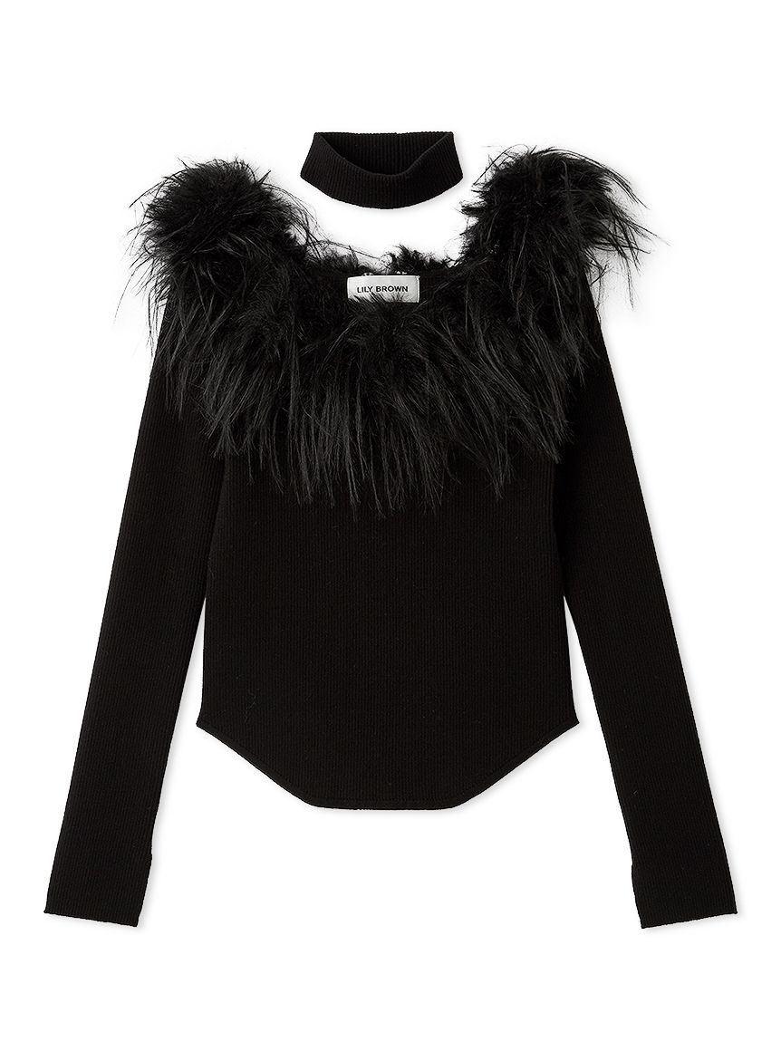 ファーオフショルニットトップス(ニット)｜トップス｜LILY BROWN