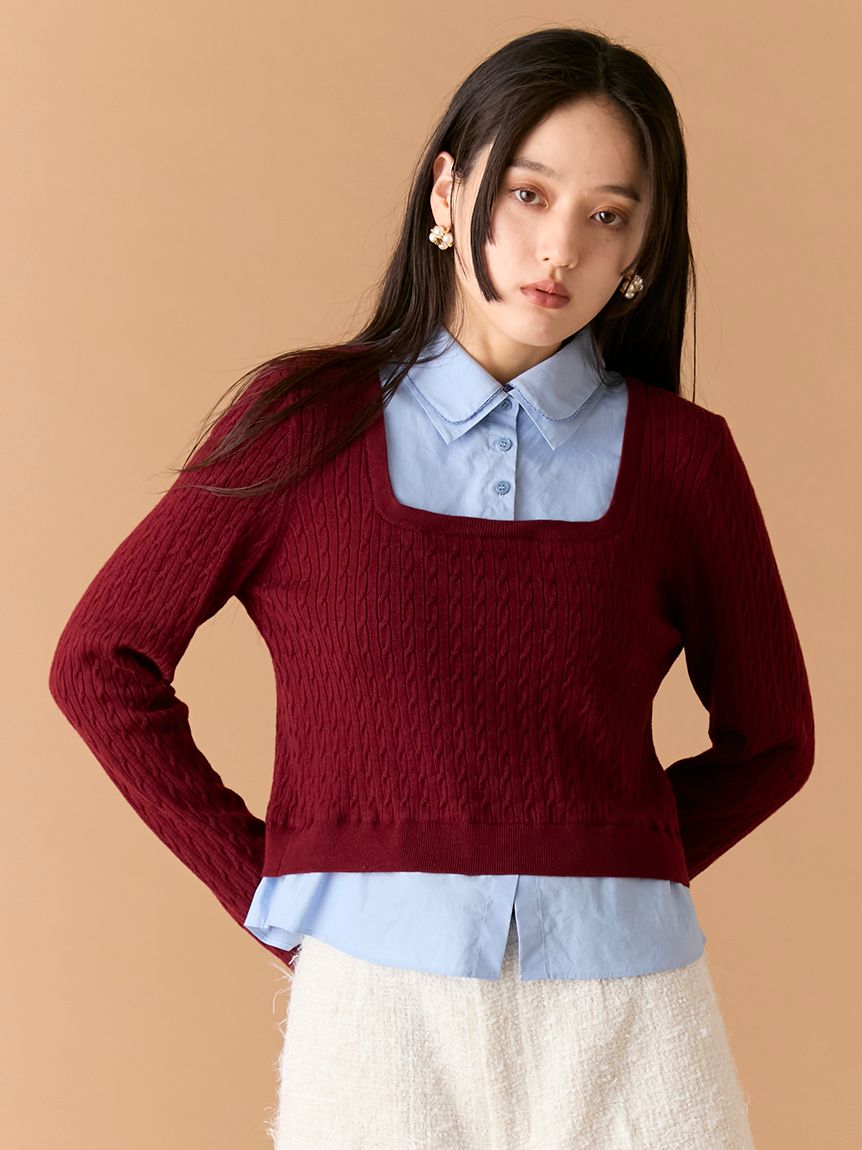 lilybrown セーター ダブルカラーレイヤードニット(ニット)｜トップス｜LILY BROWN（リリー