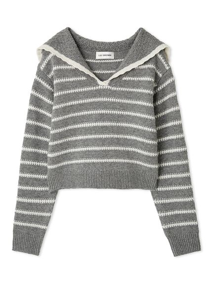 セーラーカラーニットトップス(ニット)｜トップス｜LILY BROWN（リリー