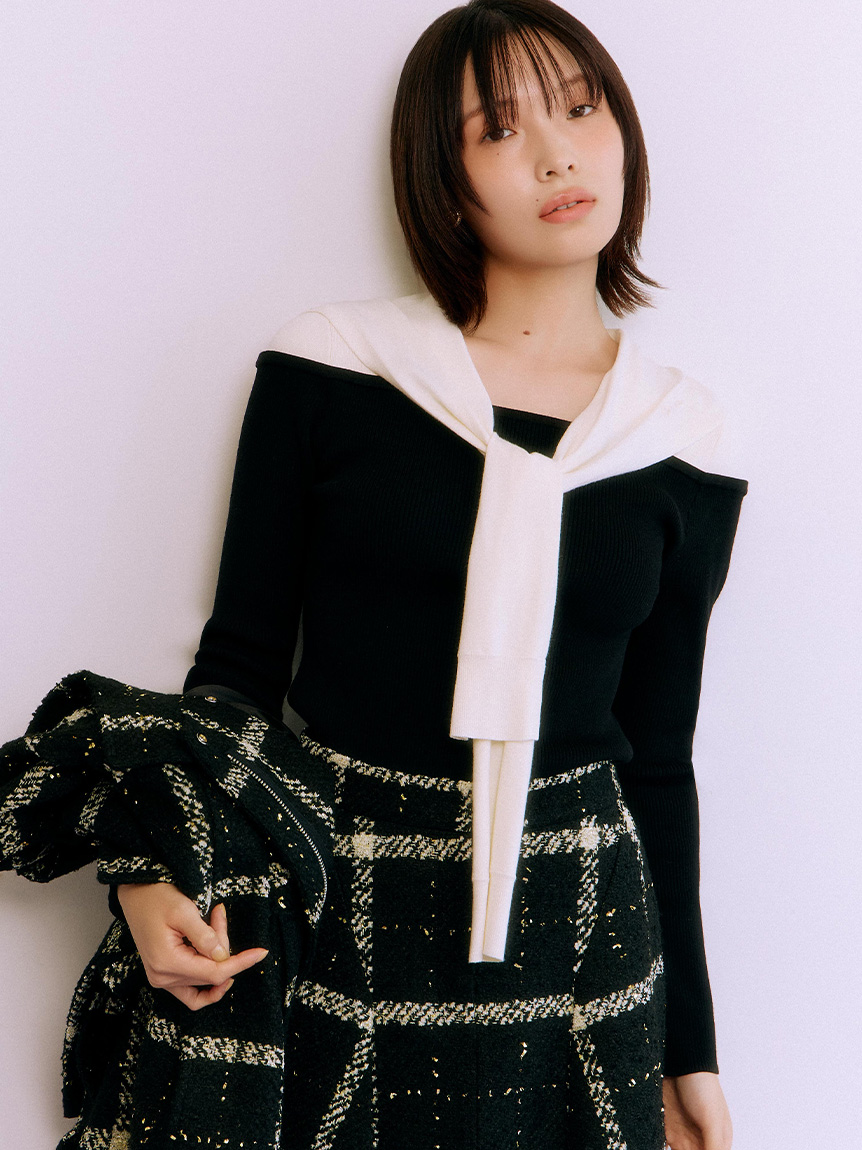 リリー様 セーラーカーデレイヤードニット(ニット)｜トップス｜LILY BROWN