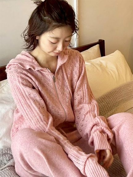 【新品未使用タグ付き】 LILY BROWN シアー ニットカーディガン ピンク LILY BROWN リリーブラウン Lily Brown ニットカーディガン