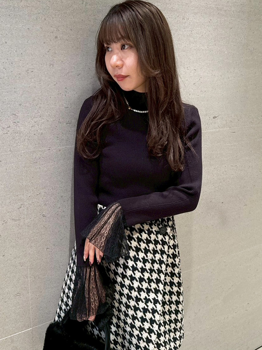 リリーブラウン ブラウス シャツ トップス 長袖 総レース シアー レディース Fサイズ ブラック LILY BROWN リリーブラウン ブラウス シャツ トップス 長袖 総レース シアー