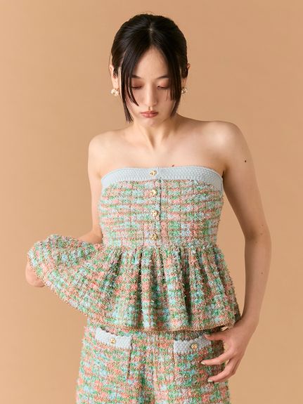 リリーブラウン ビスチェ リリーブラウン LILY BROWN ラッフルチュールビスチェ （DOT