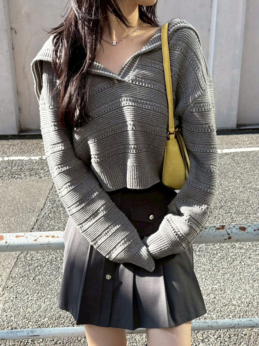 セーラーカラーニットトップス(ニット)｜トップス｜LILY BROWN（リリー