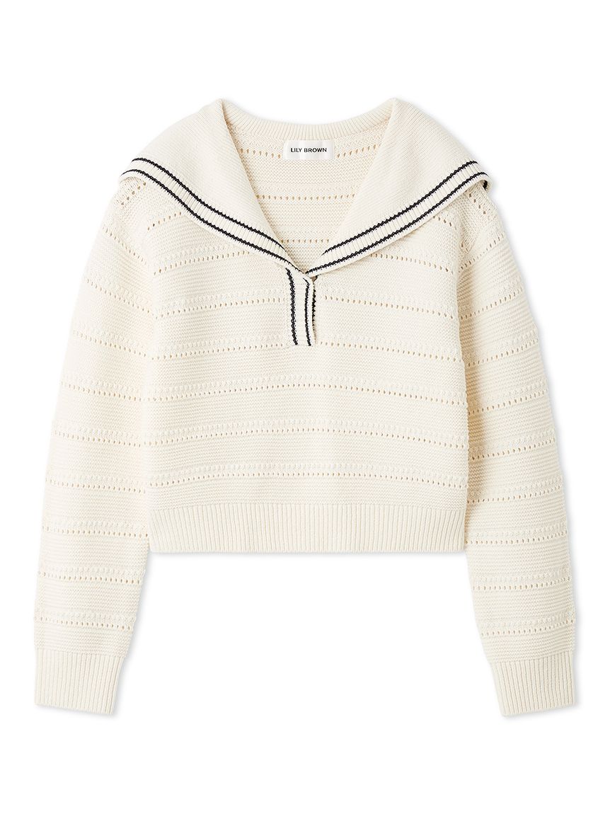 セーラーカラーニットトップス(ニット)｜トップス｜LILY BROWN（リリー