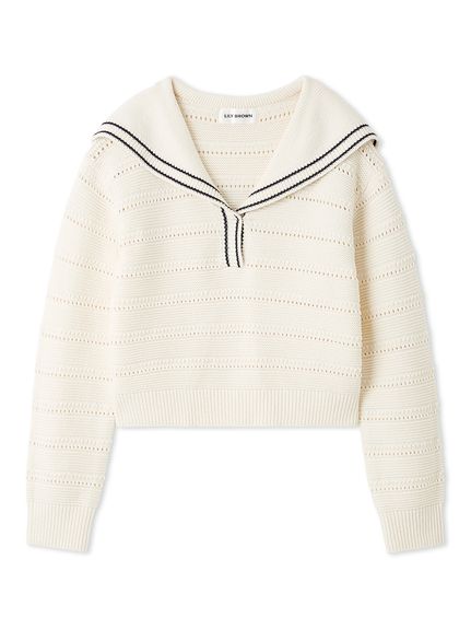 セーラーカラーニットトップス(ニット)｜トップス｜LILY BROWN（リリー