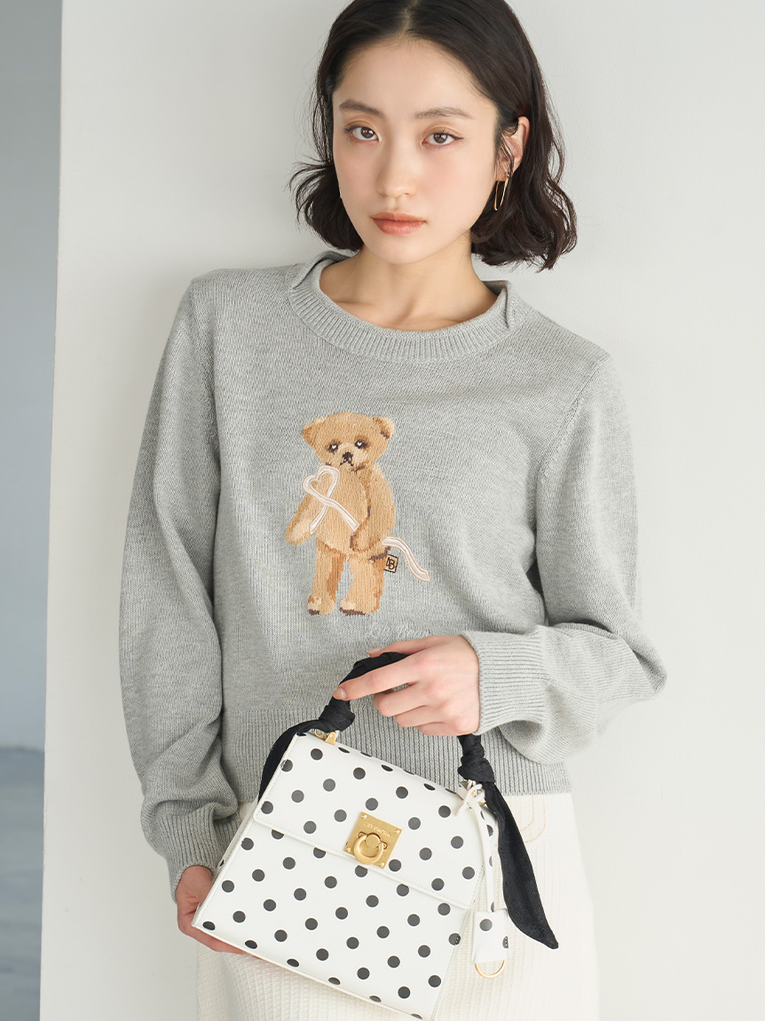Lily Bearハートサテンニット(ニット)｜トップス｜LILY BROWN（リリー