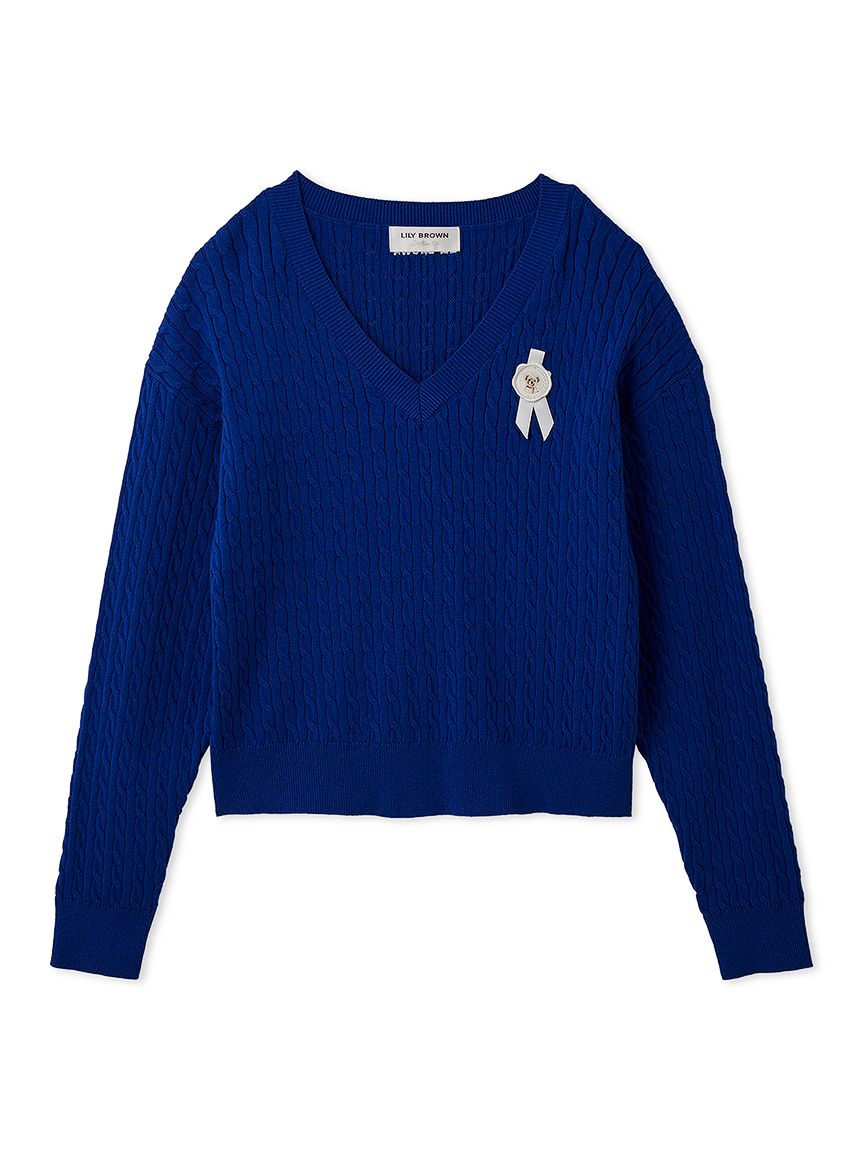 Lily Bearスタンプモチーフケーブルニット(ニット)｜トップス｜LILY