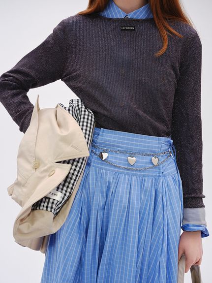 シアーレイヤードラメリブトップ(ニット)｜トップス｜LILY BROWN