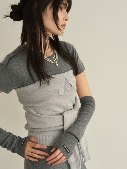 リリーブラウン ビスチェ Lily Brown （リリーブラウン)ラメシャギーリボンビスチェ 24秋冬