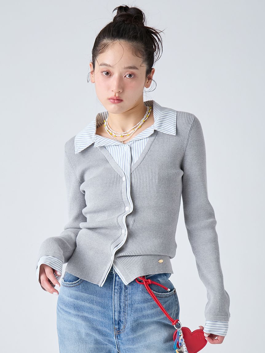 シャツドッキングニットトップス(ニット)｜トップス｜LILY BROWN