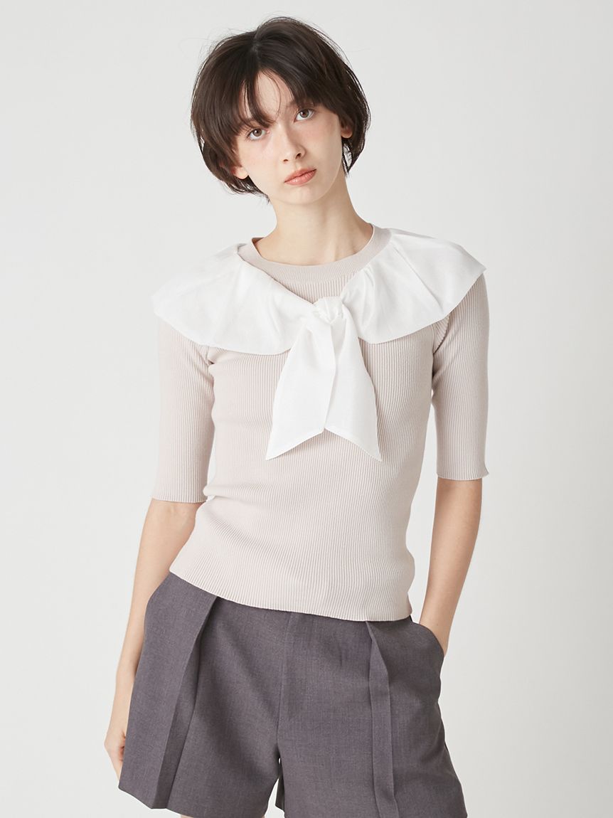 LILYBROWN リリーブラウン バルーンボウタイドッキングニット バルーンボウタイドッキングニット(ニット)｜トップス｜LILY BROWN