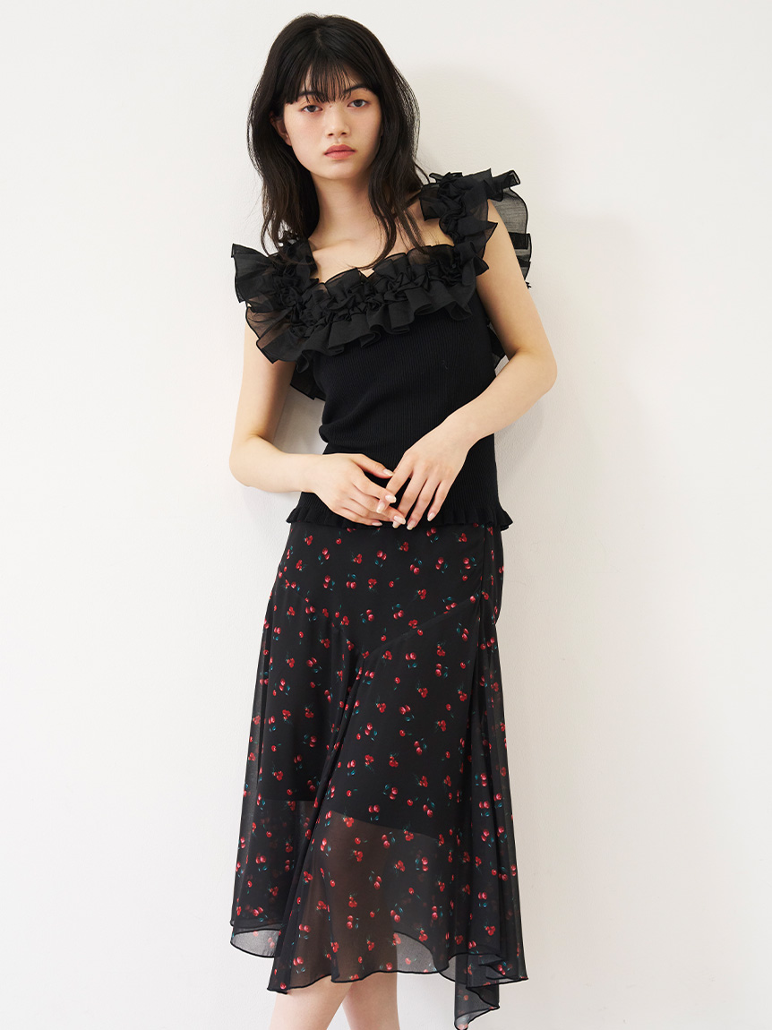 デコレーションフリルニットトップス(ニット)|トップス|LILY BROWN デコレーションフリルニットトップス(ニット)|トップス|LILY BROWN