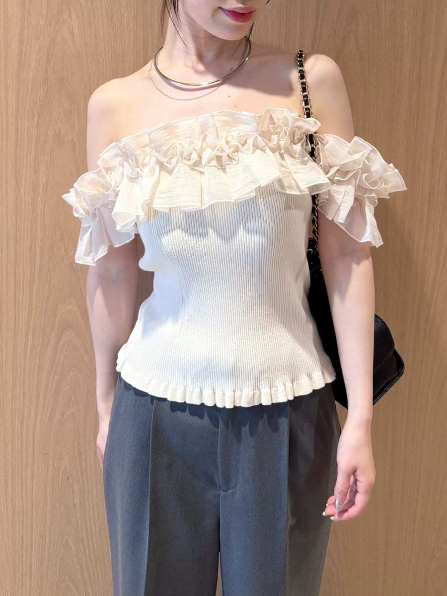 デコレーションフリルニットトップス(ニット)｜トップス｜LILY BROWN