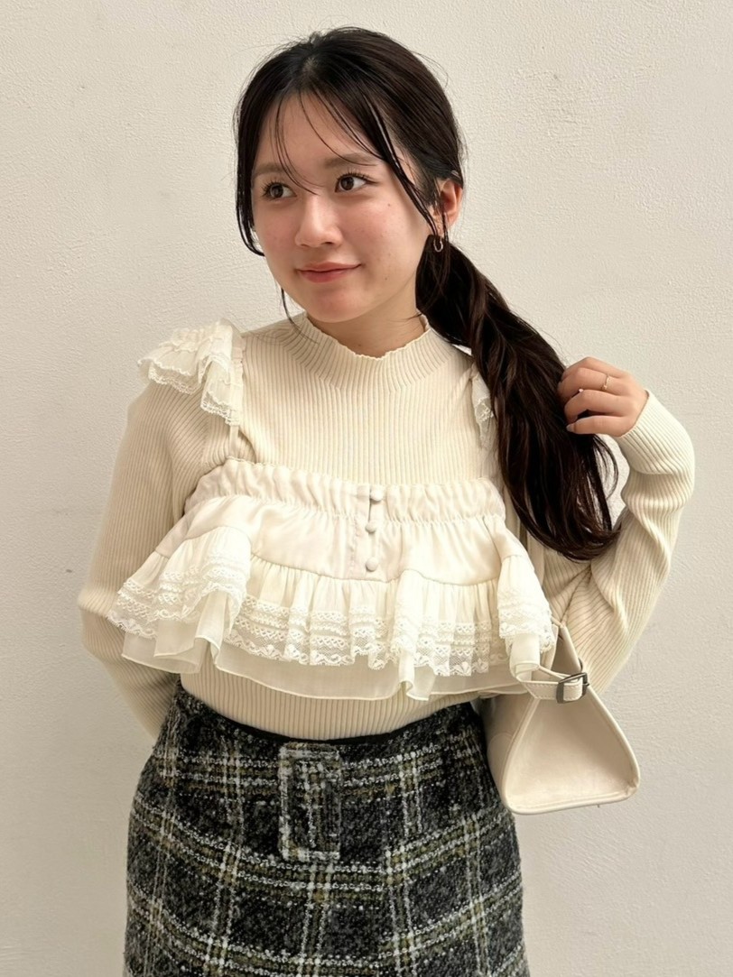 レースフリルビスチェセットニットトップス(ニット・セーター)｜TOPS