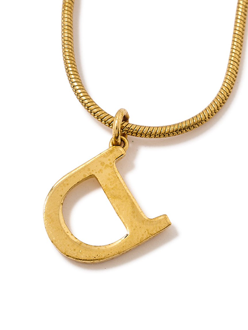 Christian Dior ディオール Dモチーフ ネックレス ゴールド