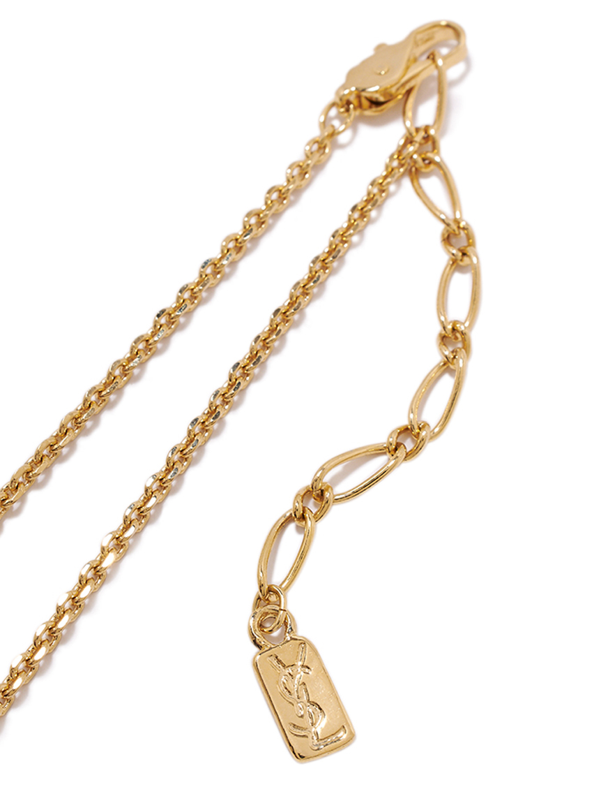 YSL☆ヴィンテージ 球体モチーフ ロゴ刻印 ネックレス ゴールド YSL☆ヴィンテージ 球体モチーフ ロゴ刻印 ネックレス ゴールド