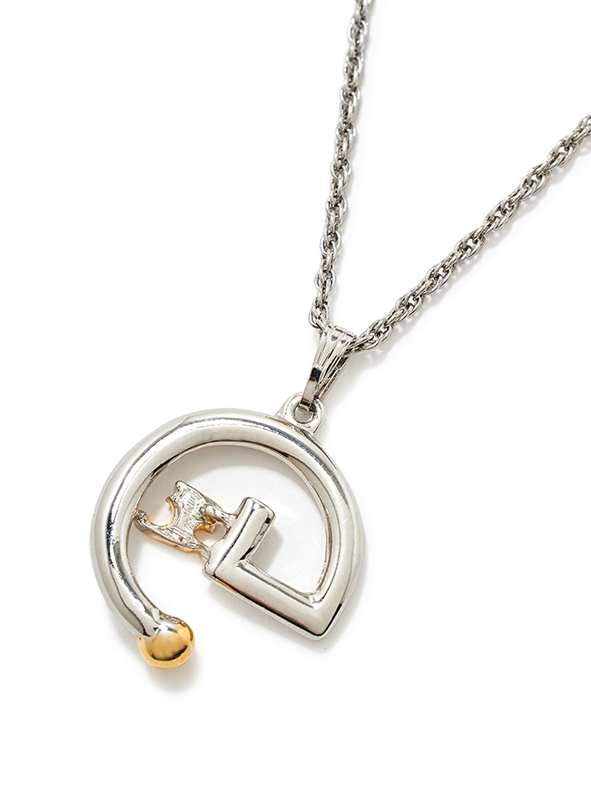 Courreges★ロゴ刻印チューブ ネックレス Courreges クレージュ ピンク クリスタル silver刻印 ネックレス