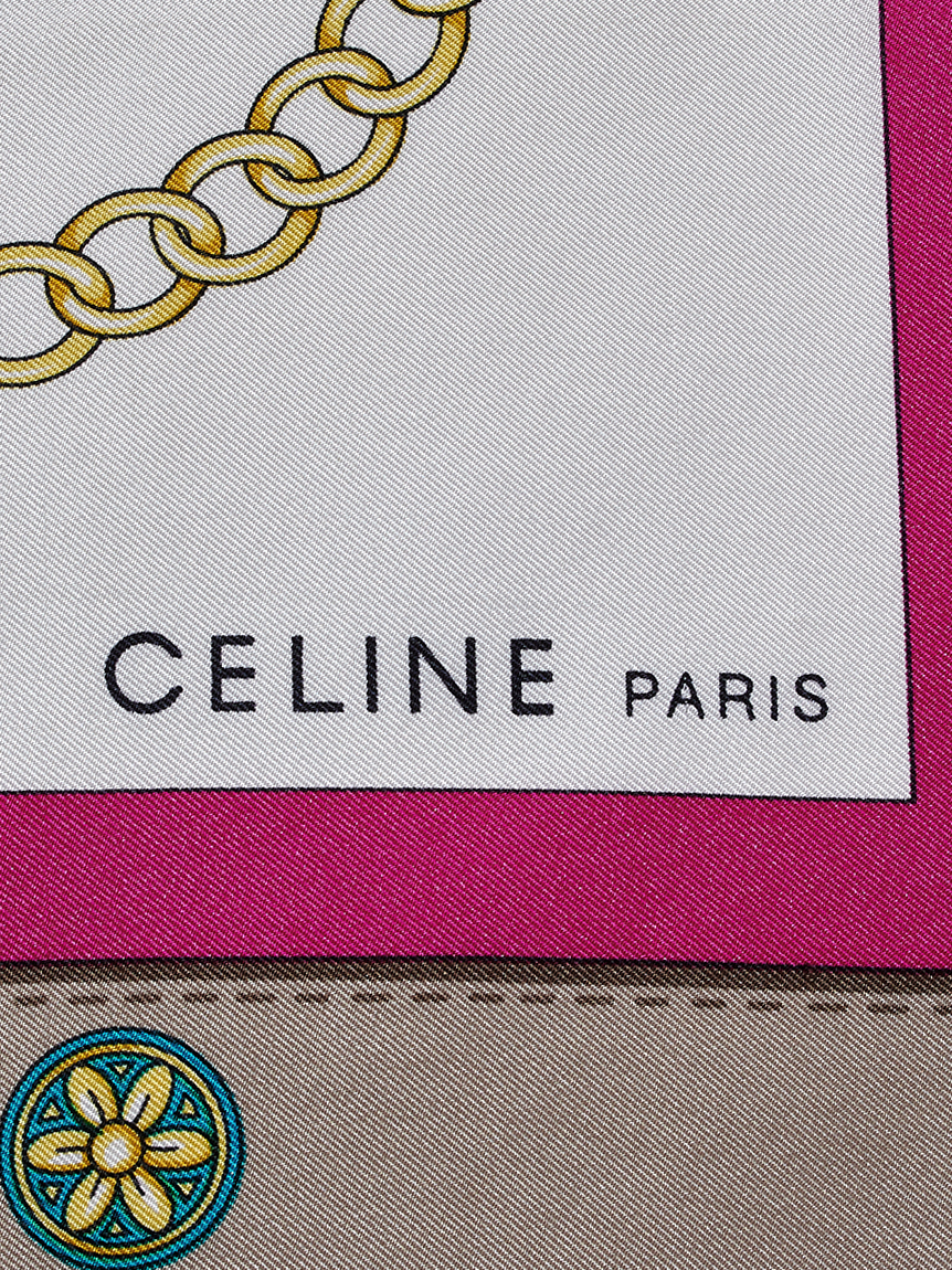 CELINE シルクスカーフ(ヴィンテージ革小物・グッズ