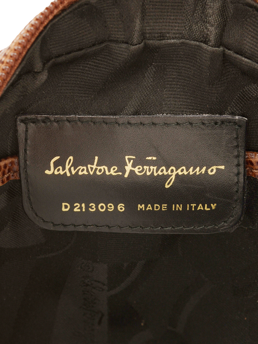 Salvatore Ferragamo ヴァラ型押リザードショルダー(ヴィンテージ