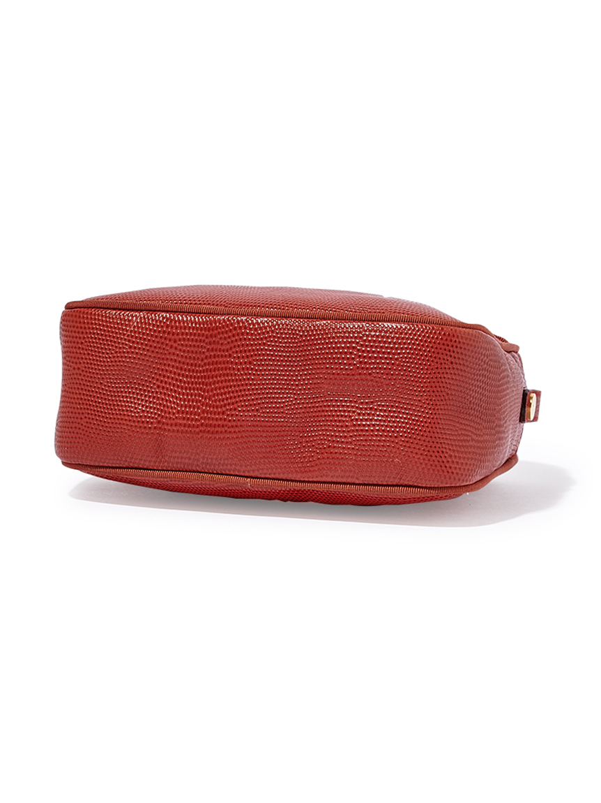 【極美品】フェラガモ ヴァラ ボルドー ボーダーリボン Salvatore Ferragamo ヴァラ型押リザードショルダー