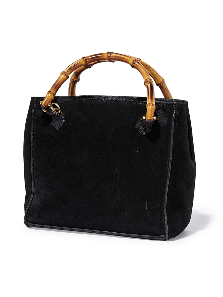 美品　GUCCI スエード ハンドバッグ バンブー　2way グリーン 1117.jpg