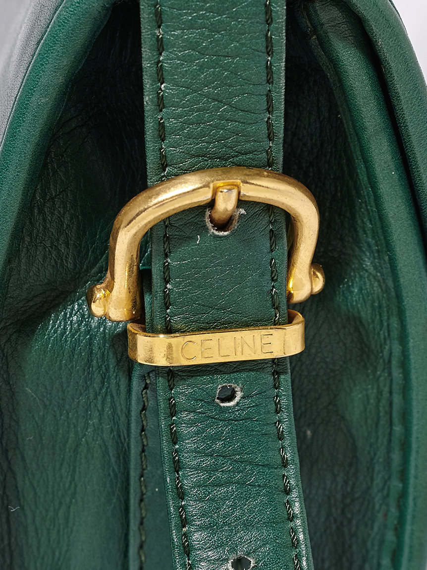 CELINE ロゴリングフラップショルダー(ヴィンテージバッグ