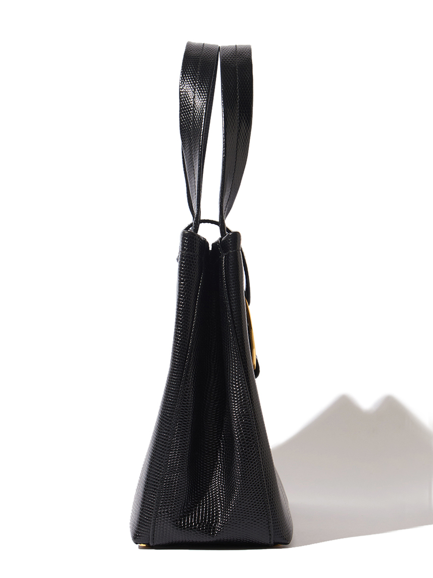 Salvatore Ferragamo ヴァラ型押リザードハンドバッグ(ヴィンテージ