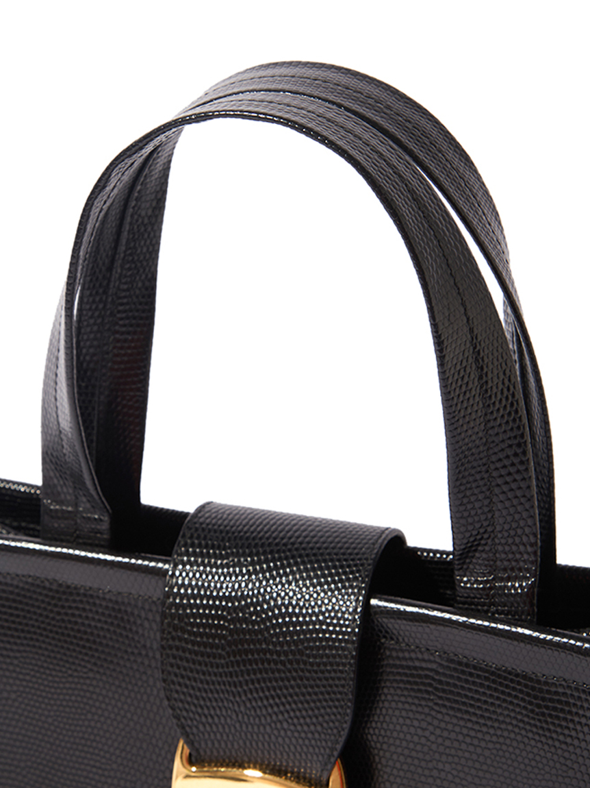 Salvatore Ferragamo ヴァラ型押リザードハンドバッグ(ヴィンテージ