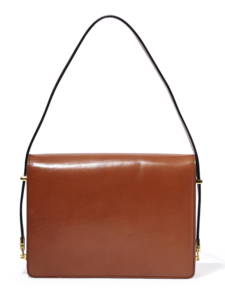 【ヴィンテージ】Rank:A☆CELINE TAN MIDI ショルダーバッグ CELINE ロゴターンロックショルダー(ヴィンテージバッグ