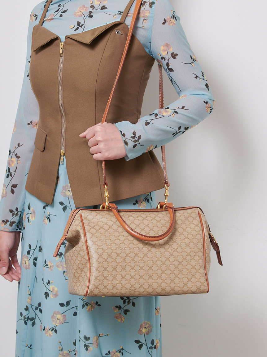 CELINE マカダムモノグラム2wayドクターズボストン ミディアム