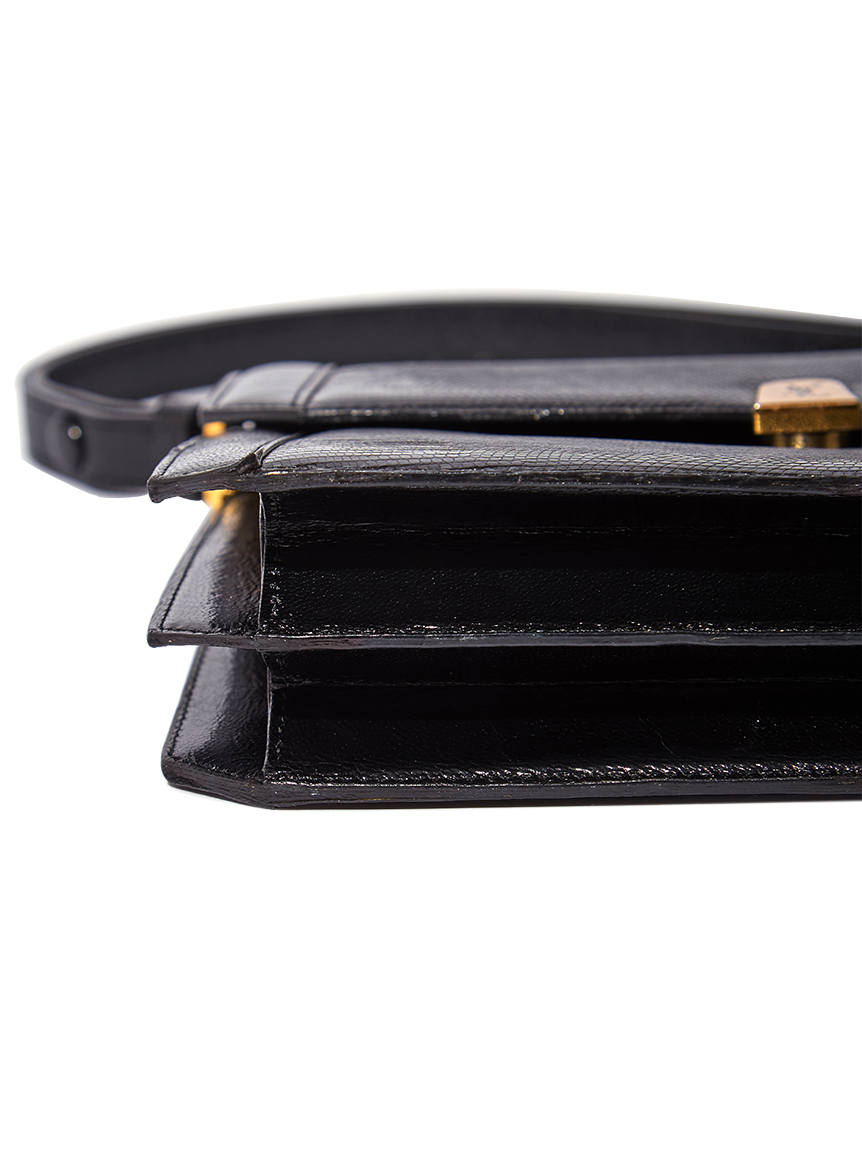 美品✨ サンローラン ハンド ショルダーバッグ YSLロゴ カサンドラ リザード カサンドラ トップハンドル （ミディアム/グレイン・ド